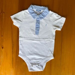 36M blue and white Jacadi polo bodysuit